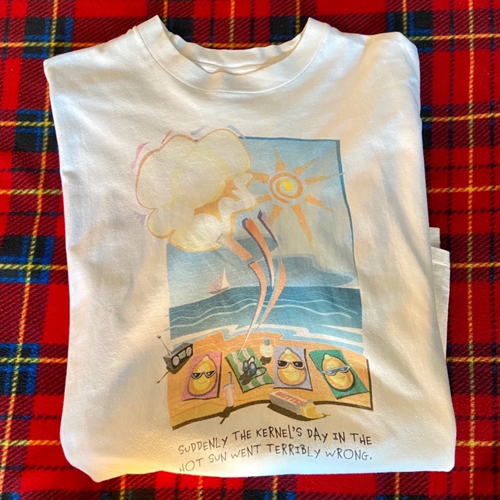 Vintage 90s Comic Comedy Popcorn Shirt XL Tee